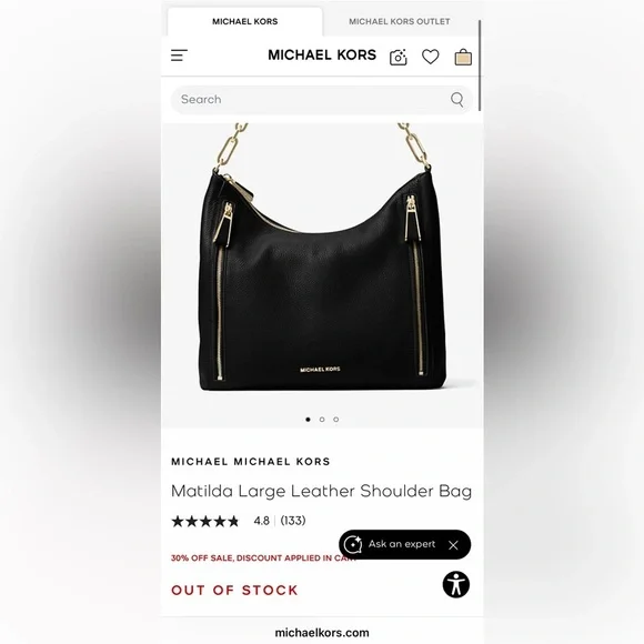 Michael Kors Matilda Large Calfskin Shoulder Bag - Picture 7 of 7